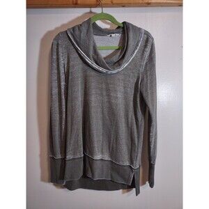 Lucky Brand Women's M Cowl Neck Shirt Distressed Faded Designer India Made